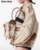 leather-trim canvas tote bag