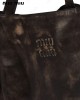 embossed-logo leather tote bag