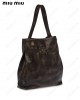 embossed-logo leather tote bag