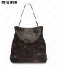 embossed-logo leather tote bag