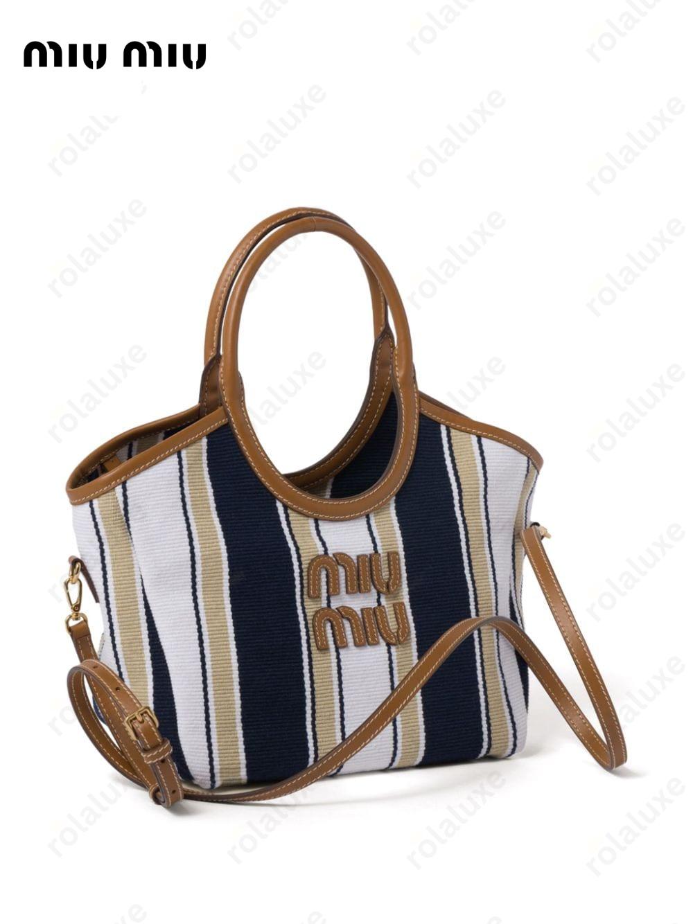 Ivy stripe-jacquard tote bag