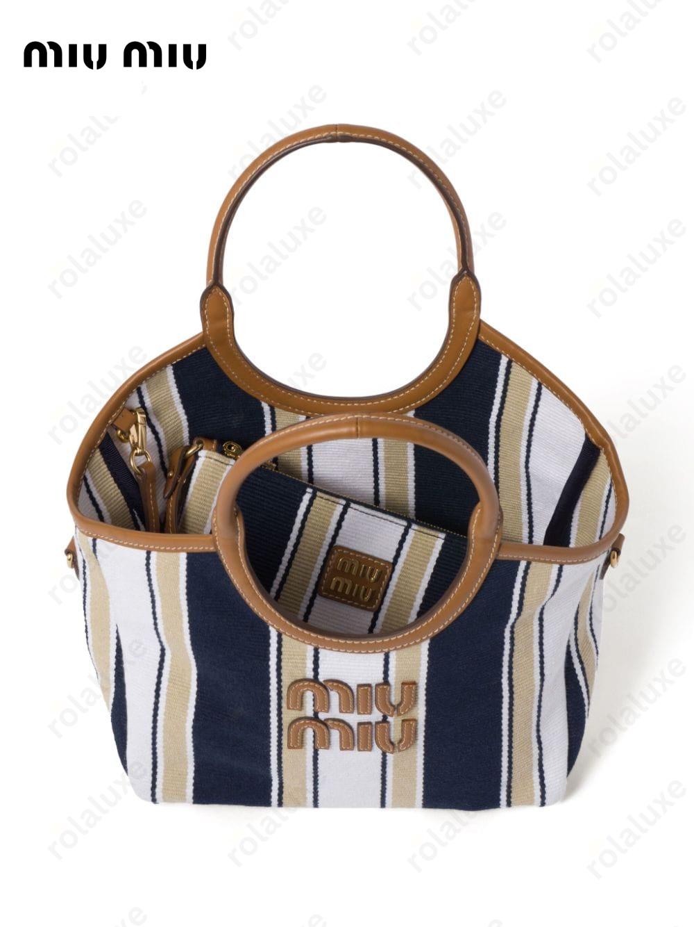 Ivy stripe-jacquard tote bag