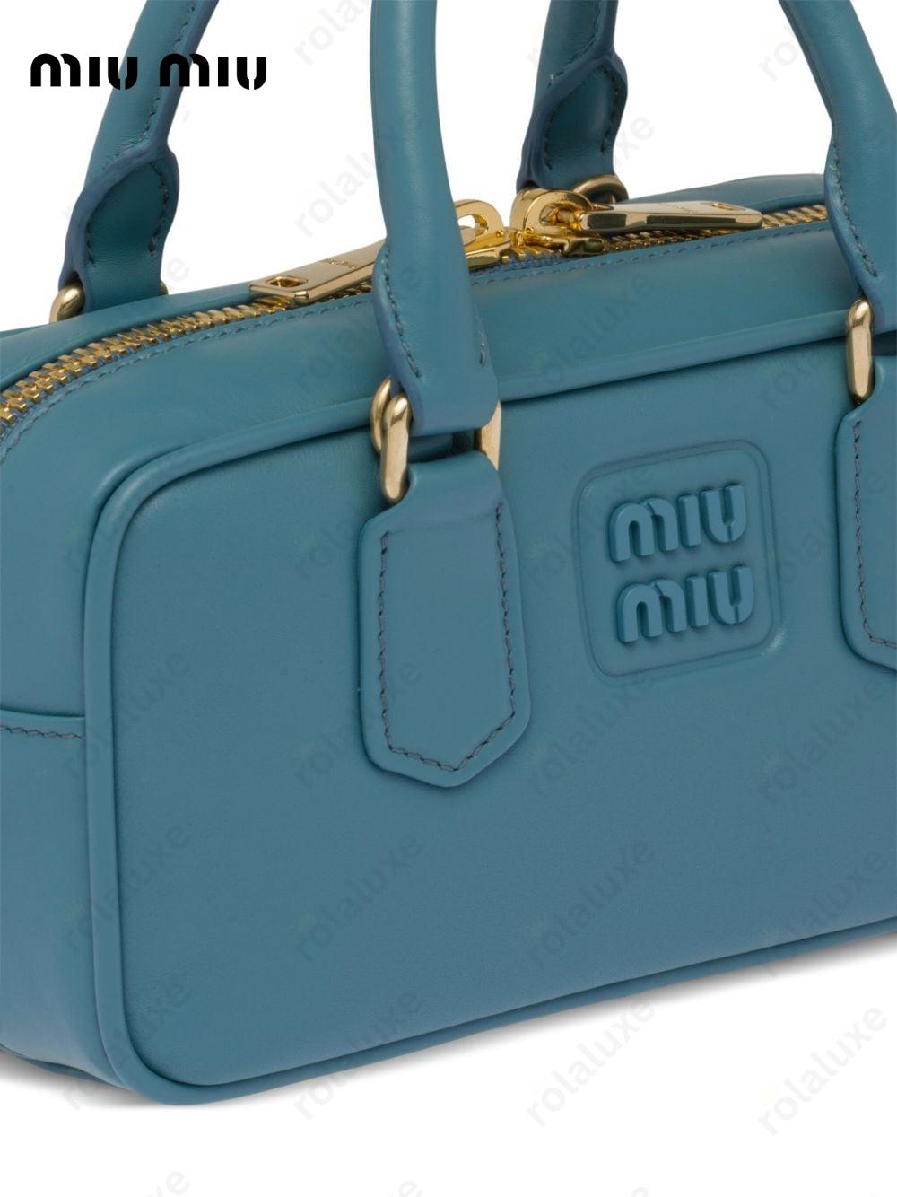 logo-embossed leather mini bag