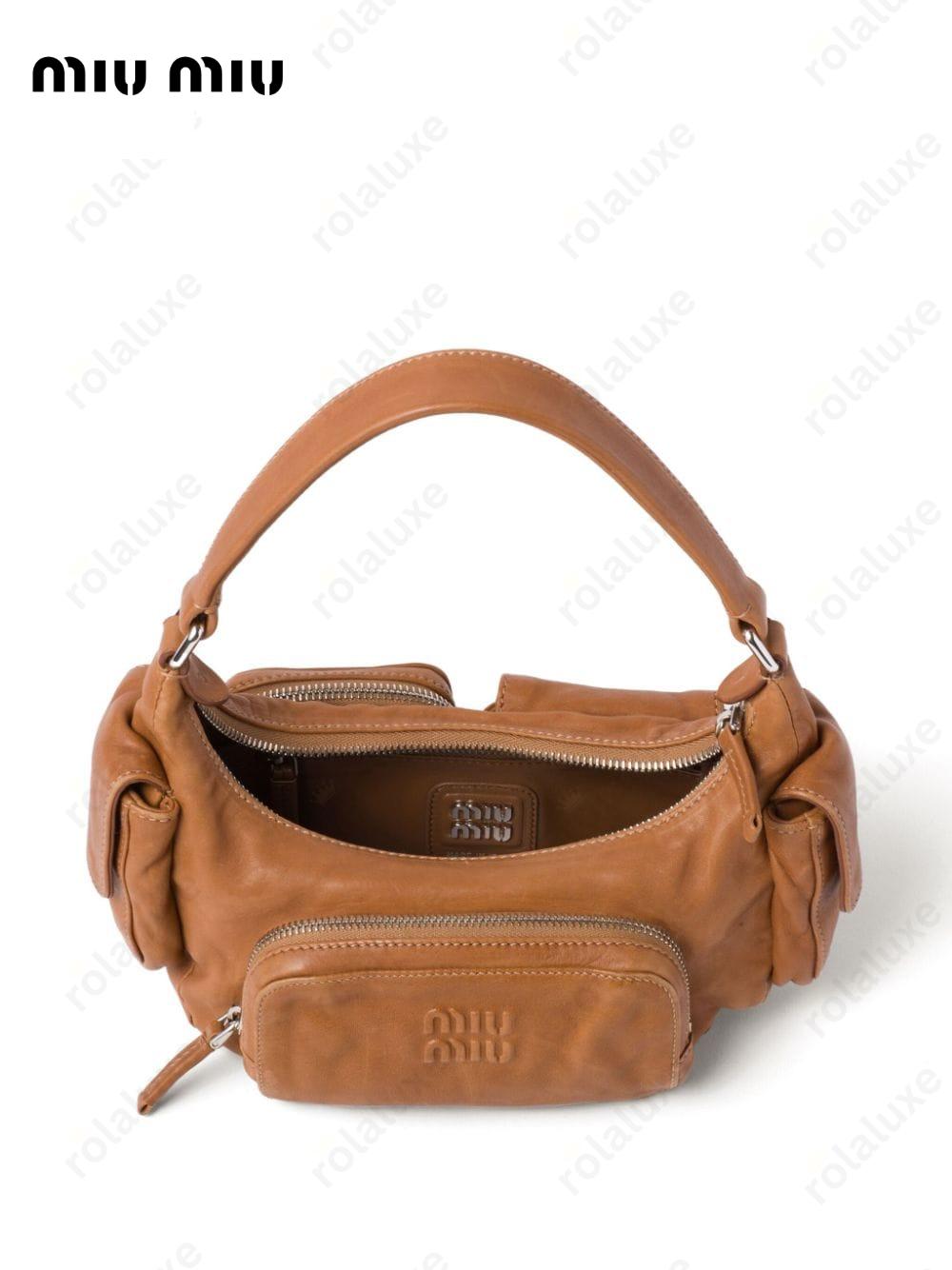 Pocket leather shoulder bag