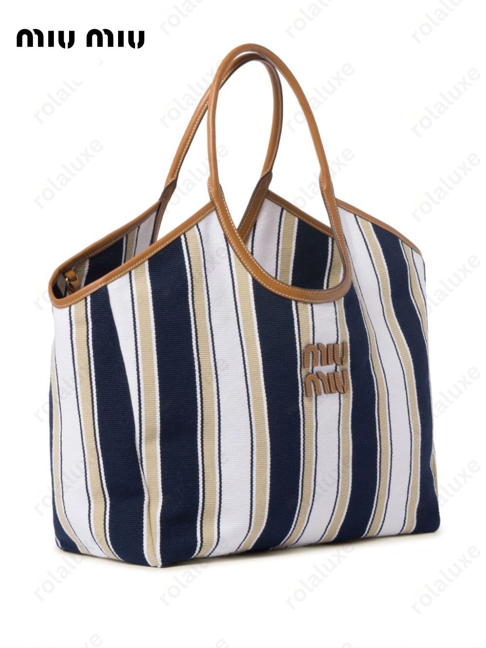 IVY striped tote bag