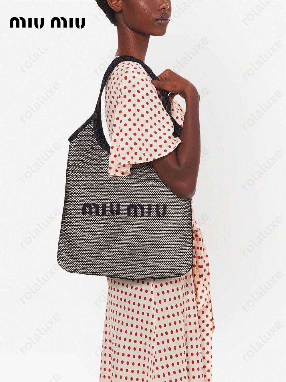 logo-print raffia tote bag