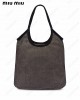 logo-print raffia tote bag