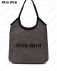 logo-print raffia tote bag