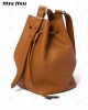 logo-embossed leather bucket bag