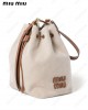 logo-lettering canvas bucket bag