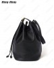 logo-embossed leather bucket bag