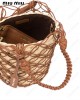 netted straw bucket bag