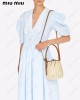 wicker leather shoulder bag