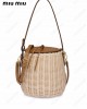 wicker leather shoulder bag