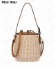 wicker leather shoulder bag