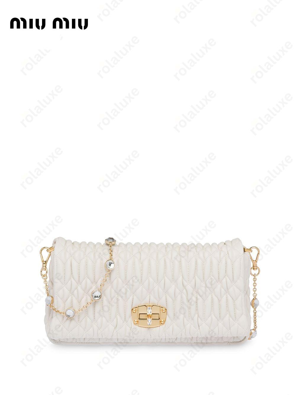 Miu crystal matelassé shoulder bag