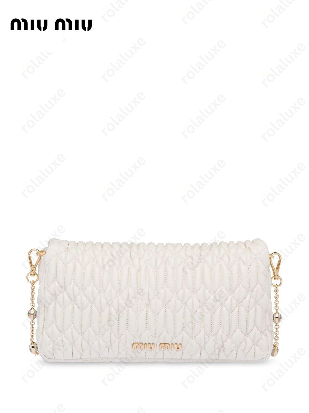 Miu crystal matelassé shoulder bag