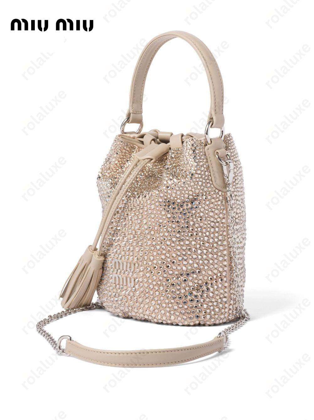 glass-crystal bucket bag