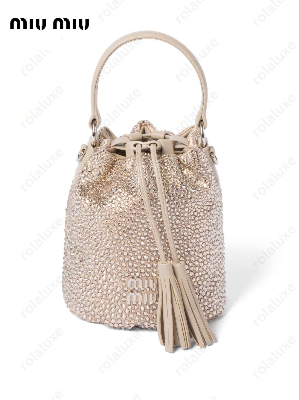 glass-crystal bucket bag