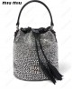 crystal-embellished satin bucket bag