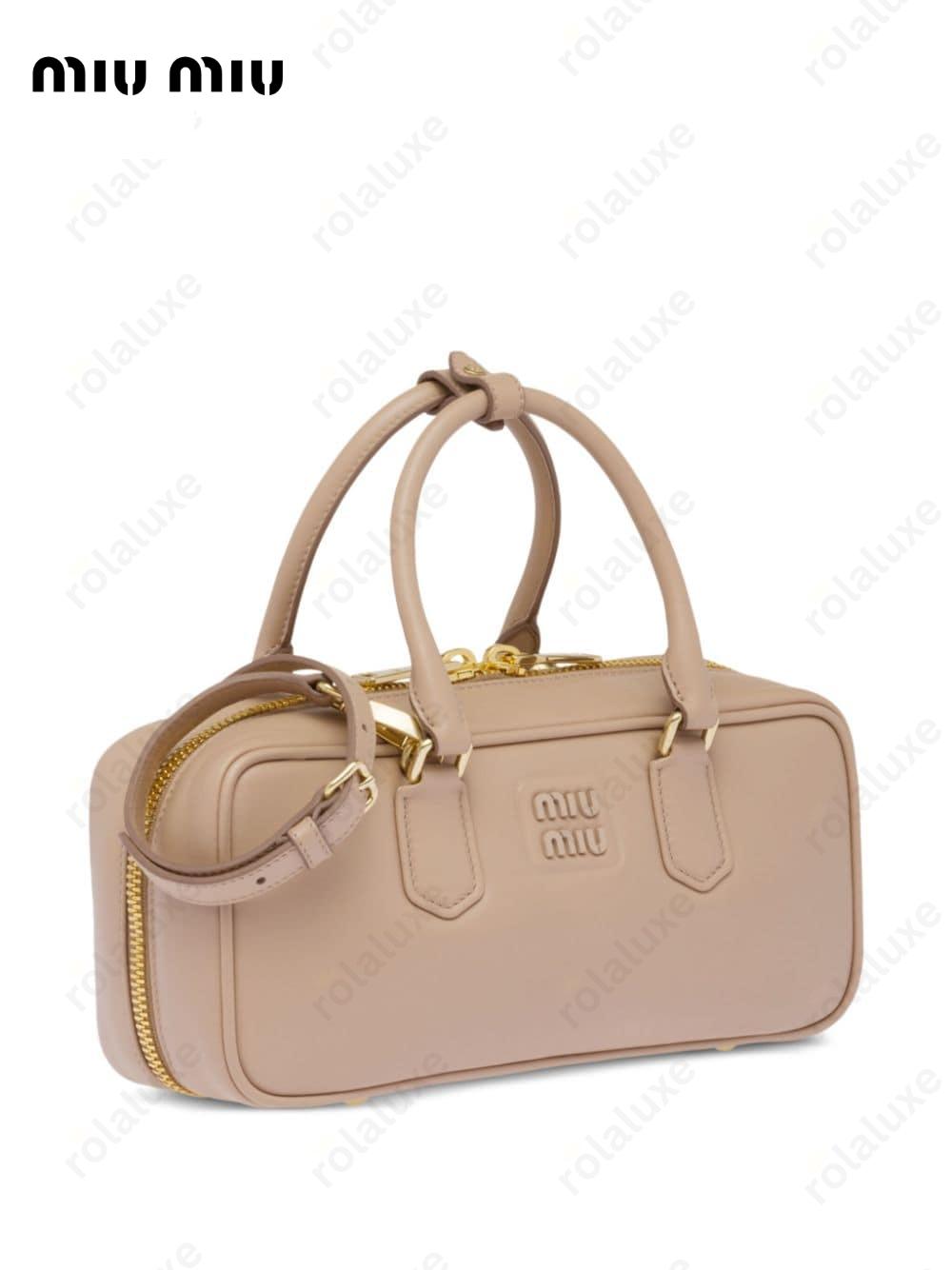 leather mini top-handle bag