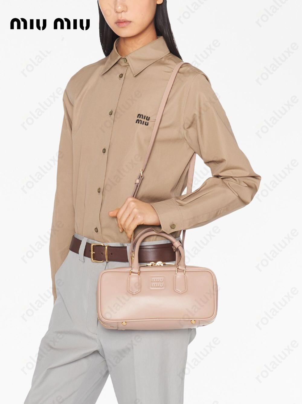 leather mini top-handle bag