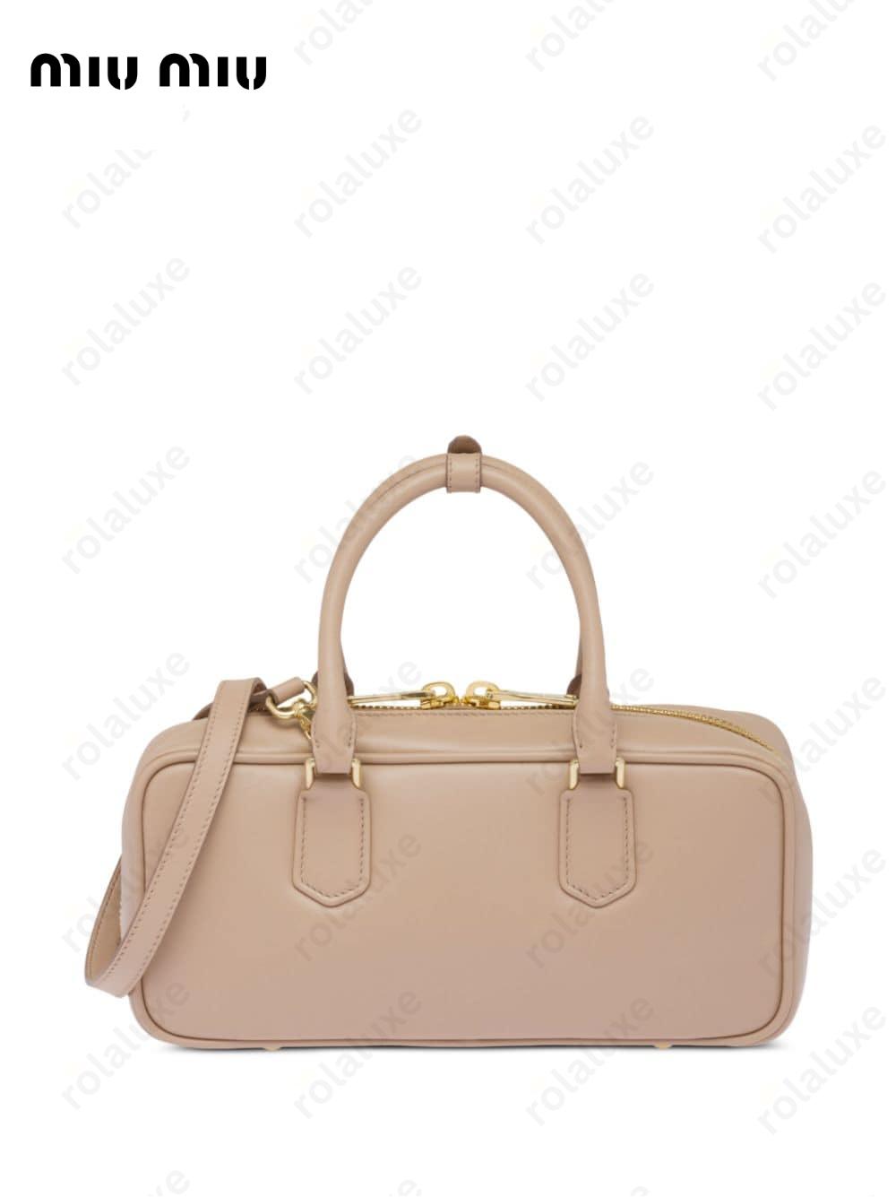 leather mini top-handle bag