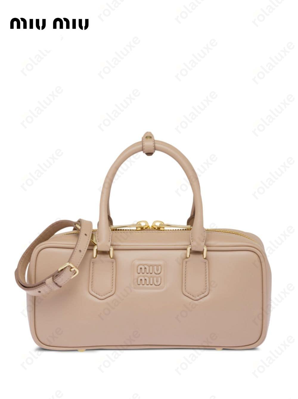 leather mini top-handle bag