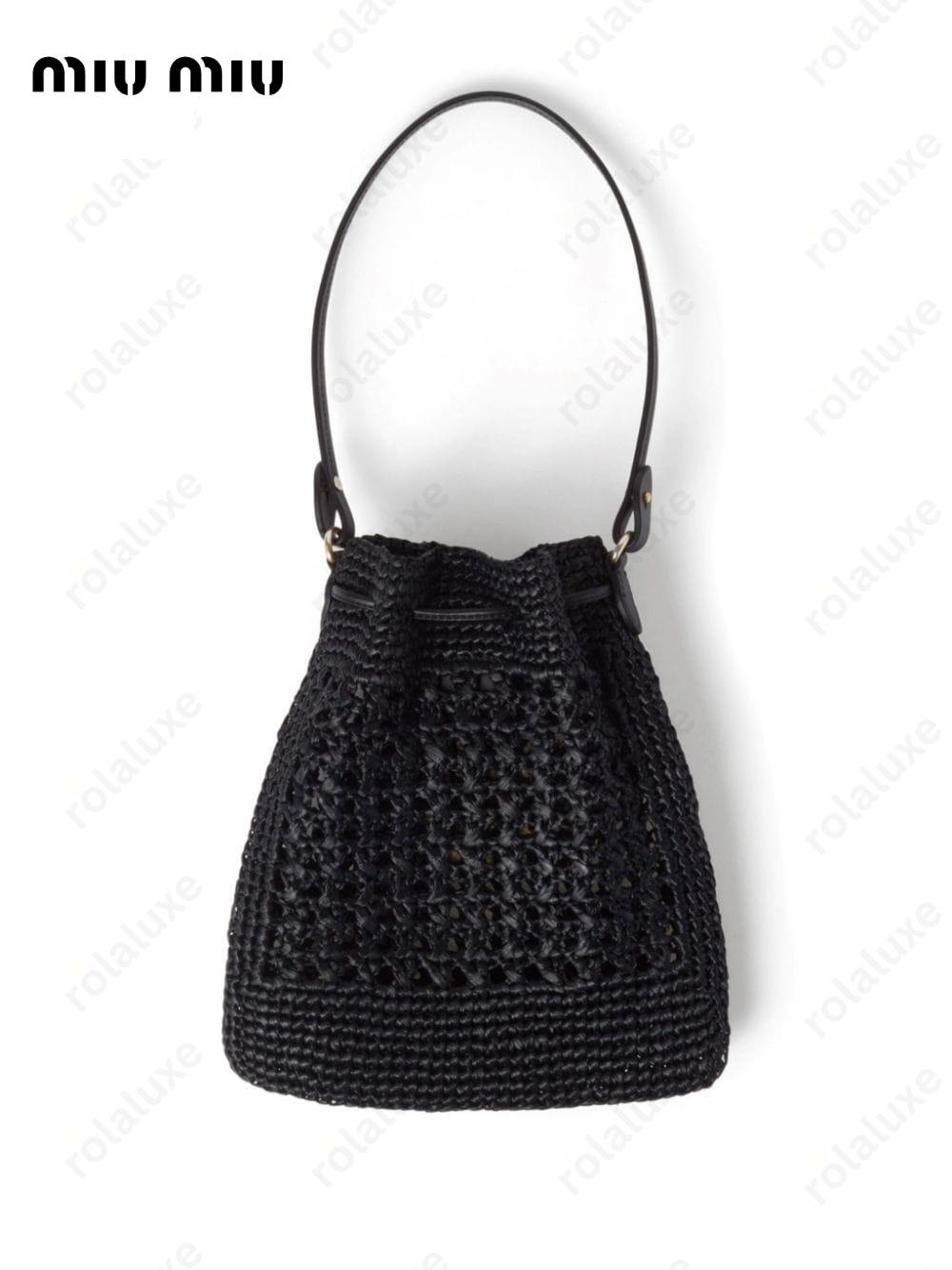 logo-appliqué interwoven shoulder bag