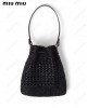 logo-appliqué interwoven shoulder bag