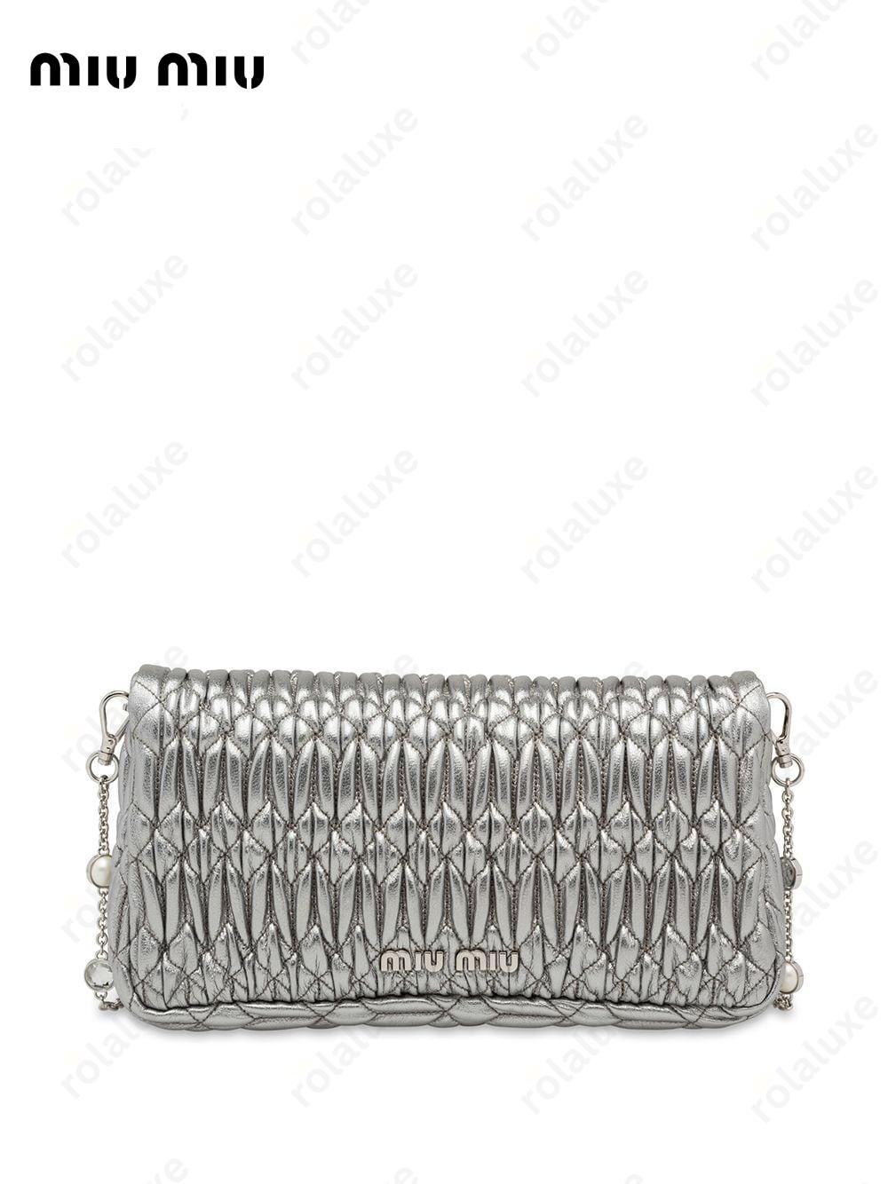 Miu crystal matelassé shoulder bag