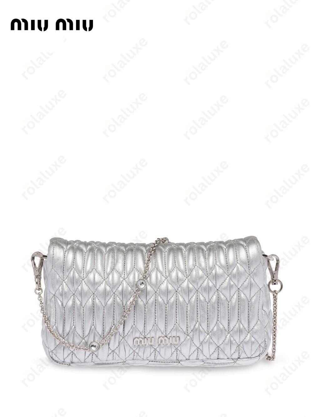 matelassé embellished shoulder bag