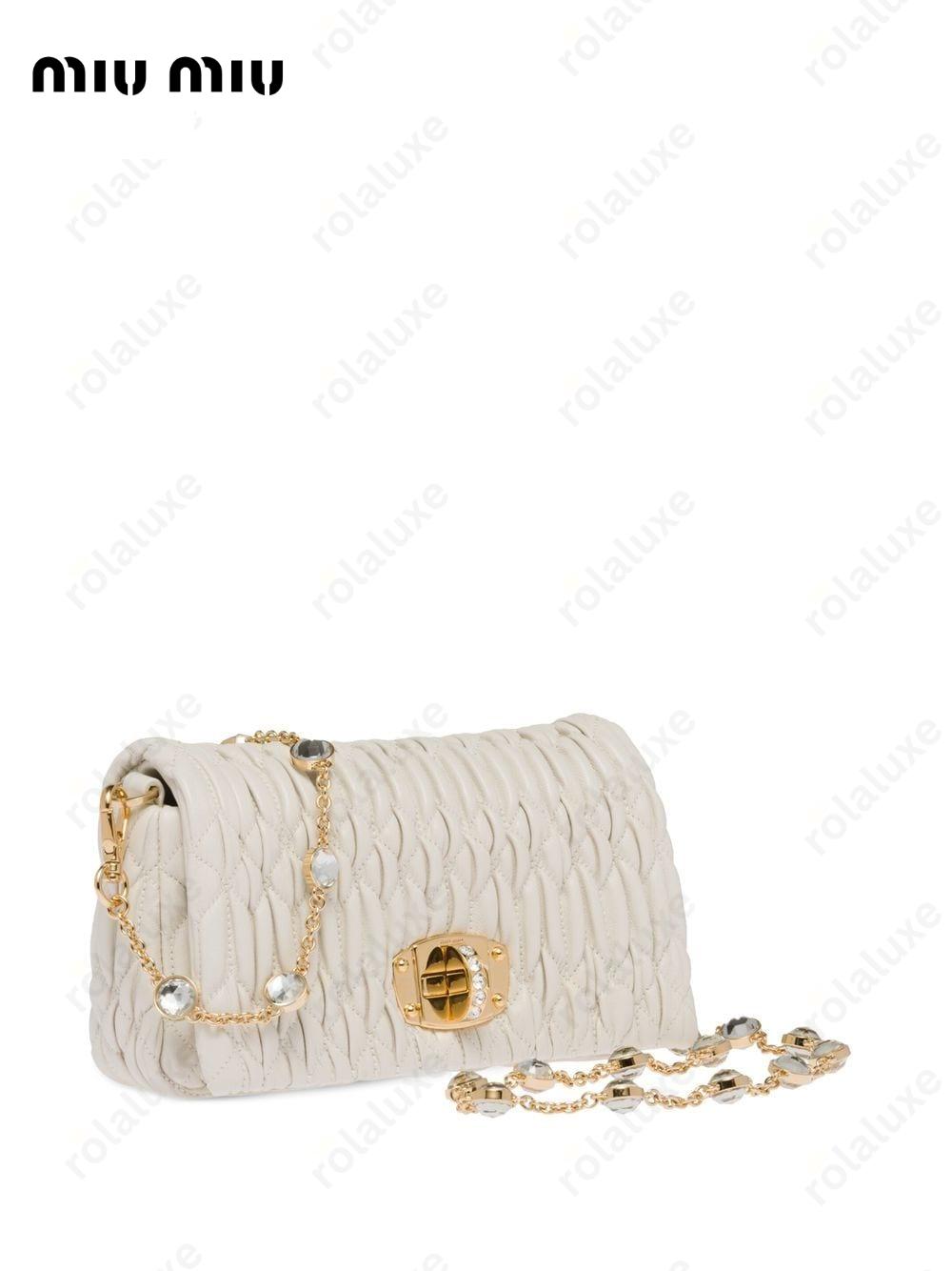 matelassé embellished shoulder bag