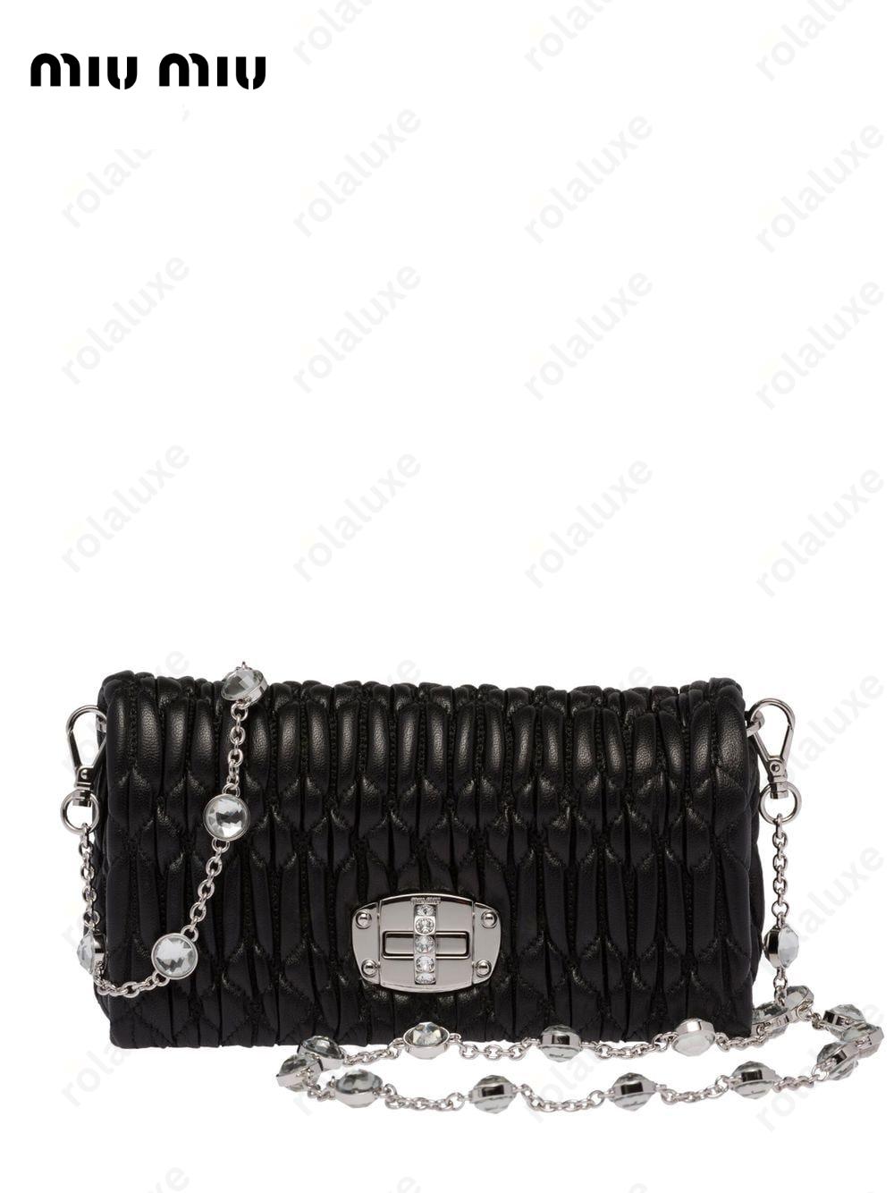 Miu crystal nappa leather mini bag