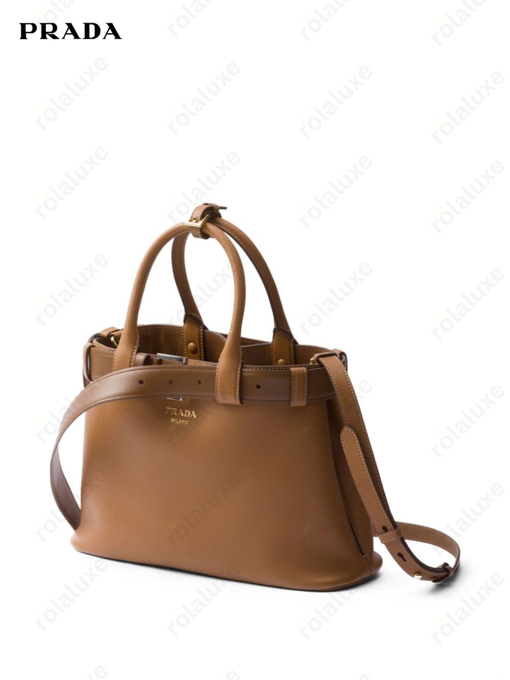 medium belted leather handbag