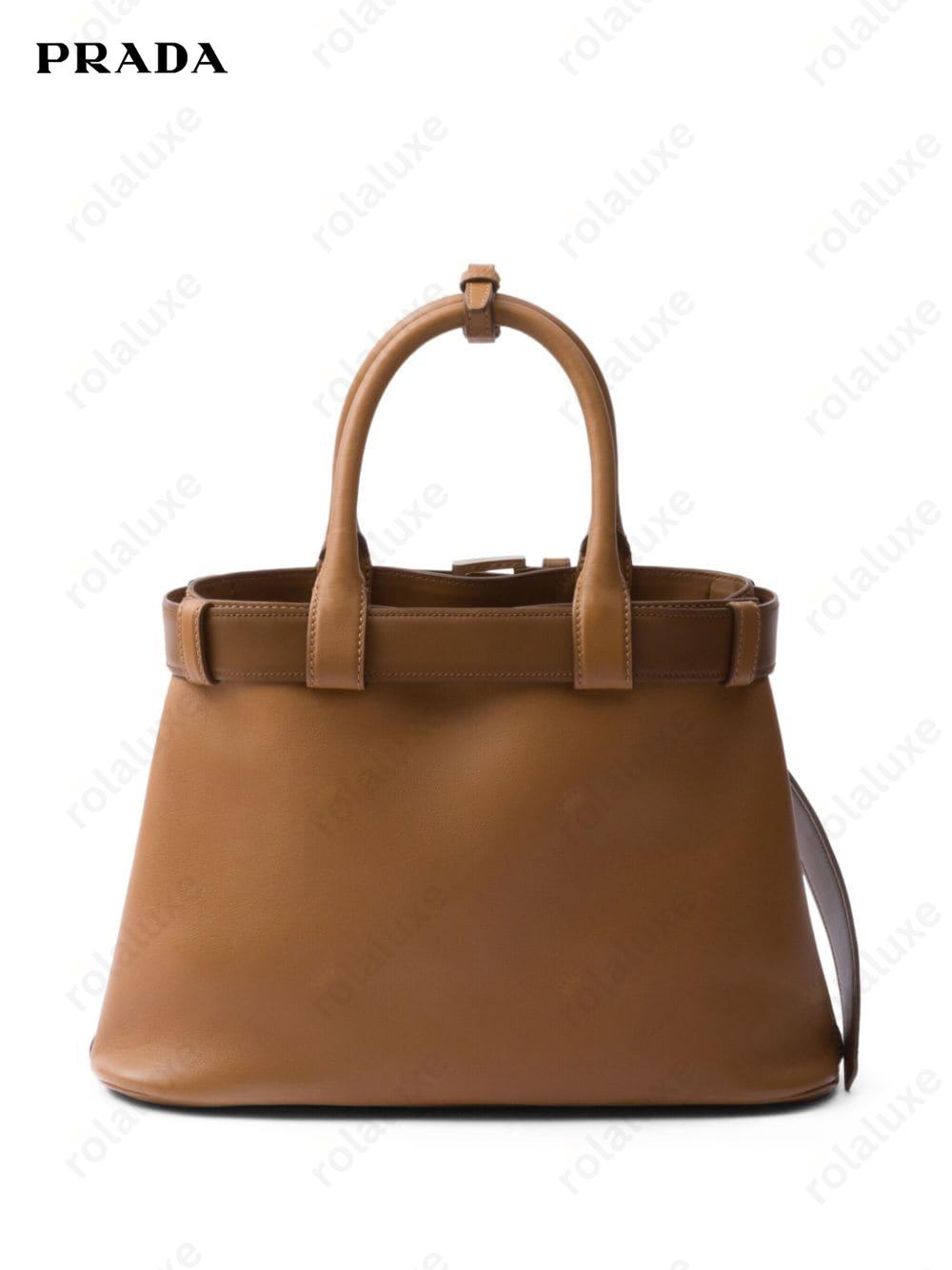 medium belted leather handbag