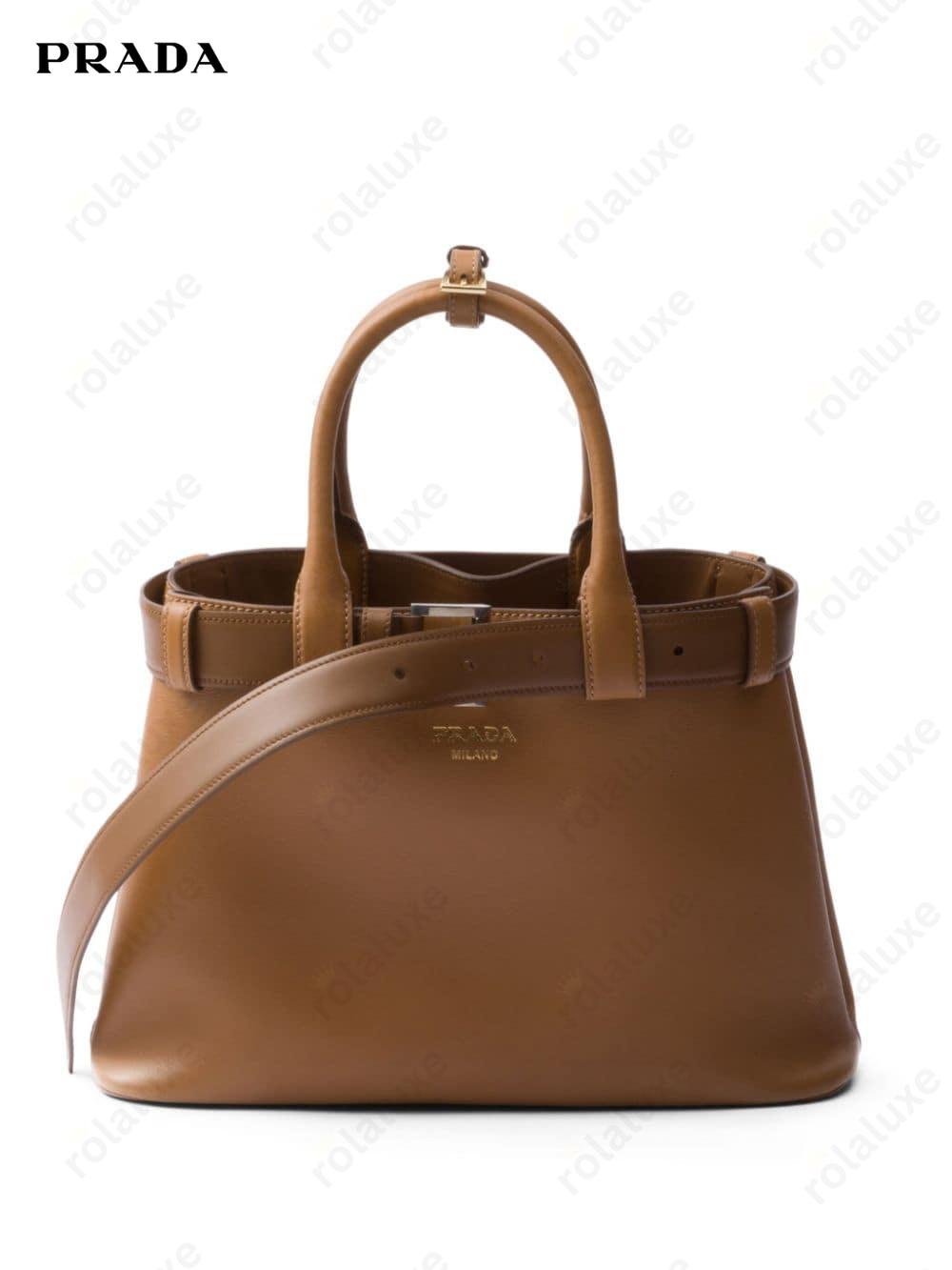 medium belted leather handbag