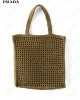 triangle-logo raffia tote bag