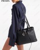 large belted leather handbag