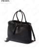 large belted leather handbag