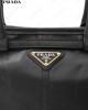 enamel triangle-logo leather tote bag