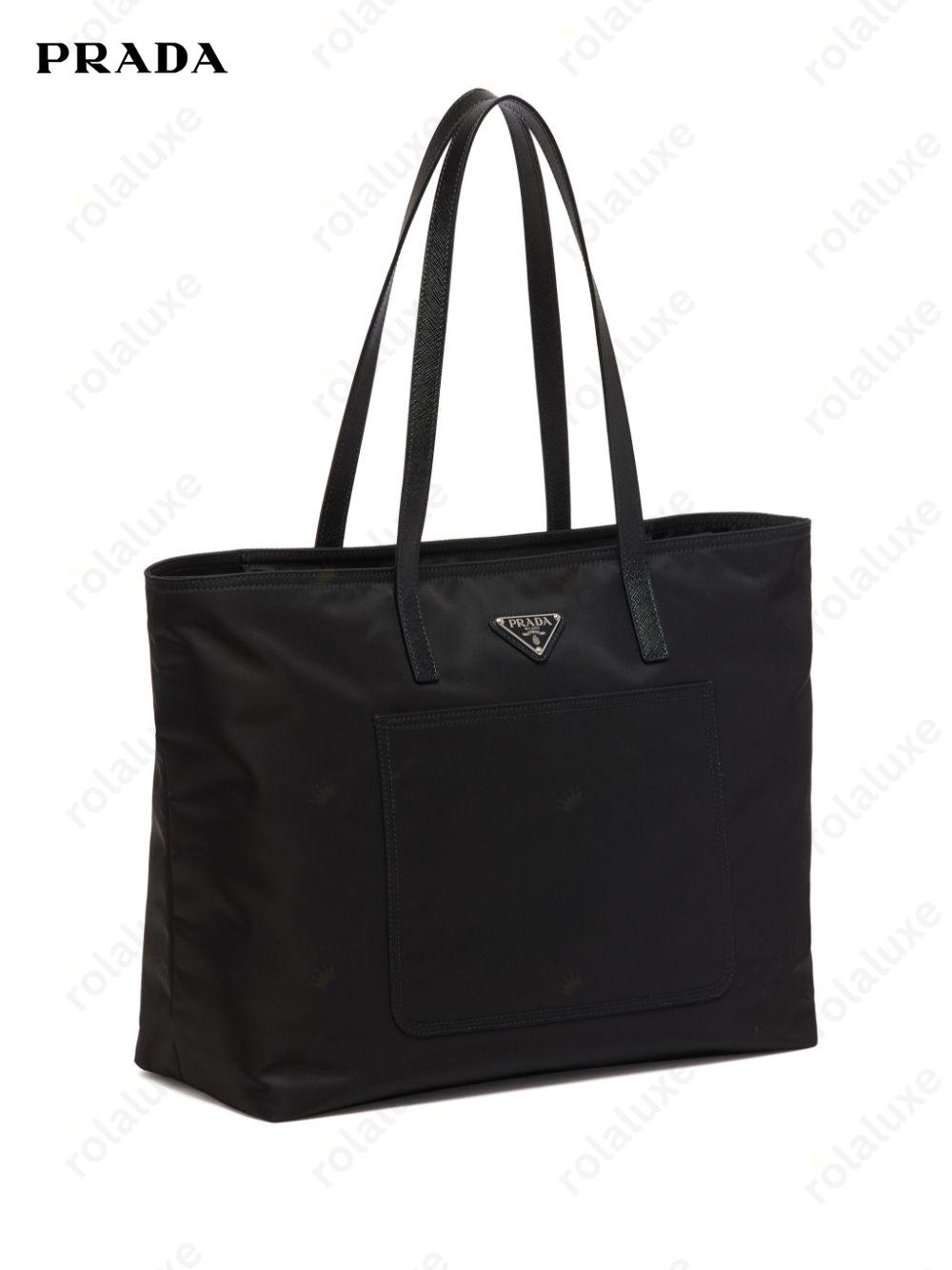 Re-Nylon embroidered tote bag