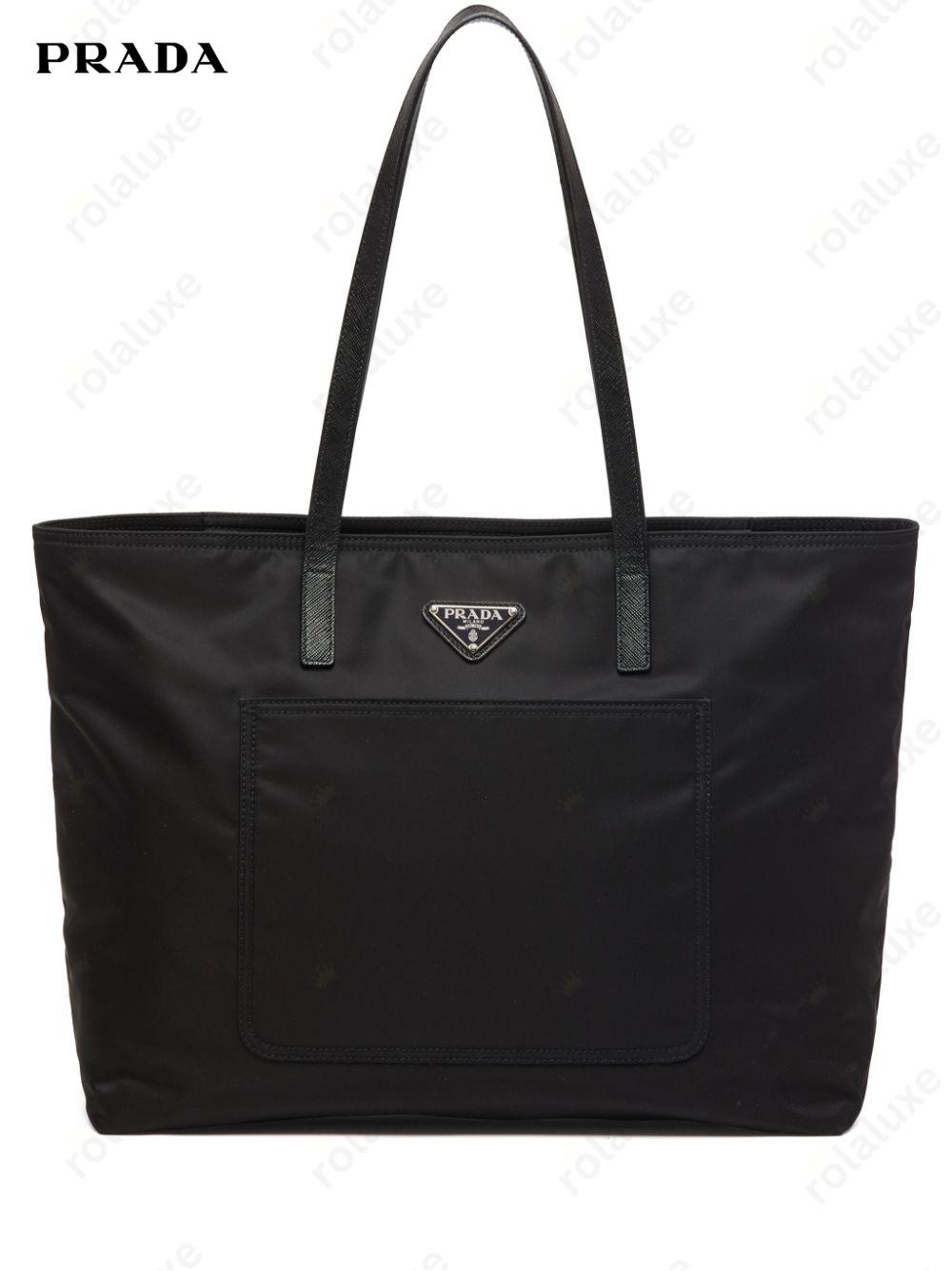 Re-Nylon embroidered tote bag