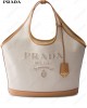 large logo-embroidered tote bag