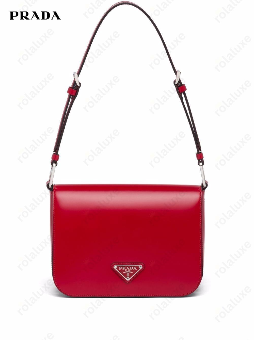 brushed leather shoulder bag