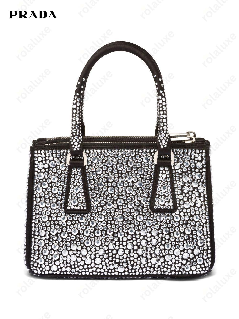 Galleria crystal-embellished satin mini bag