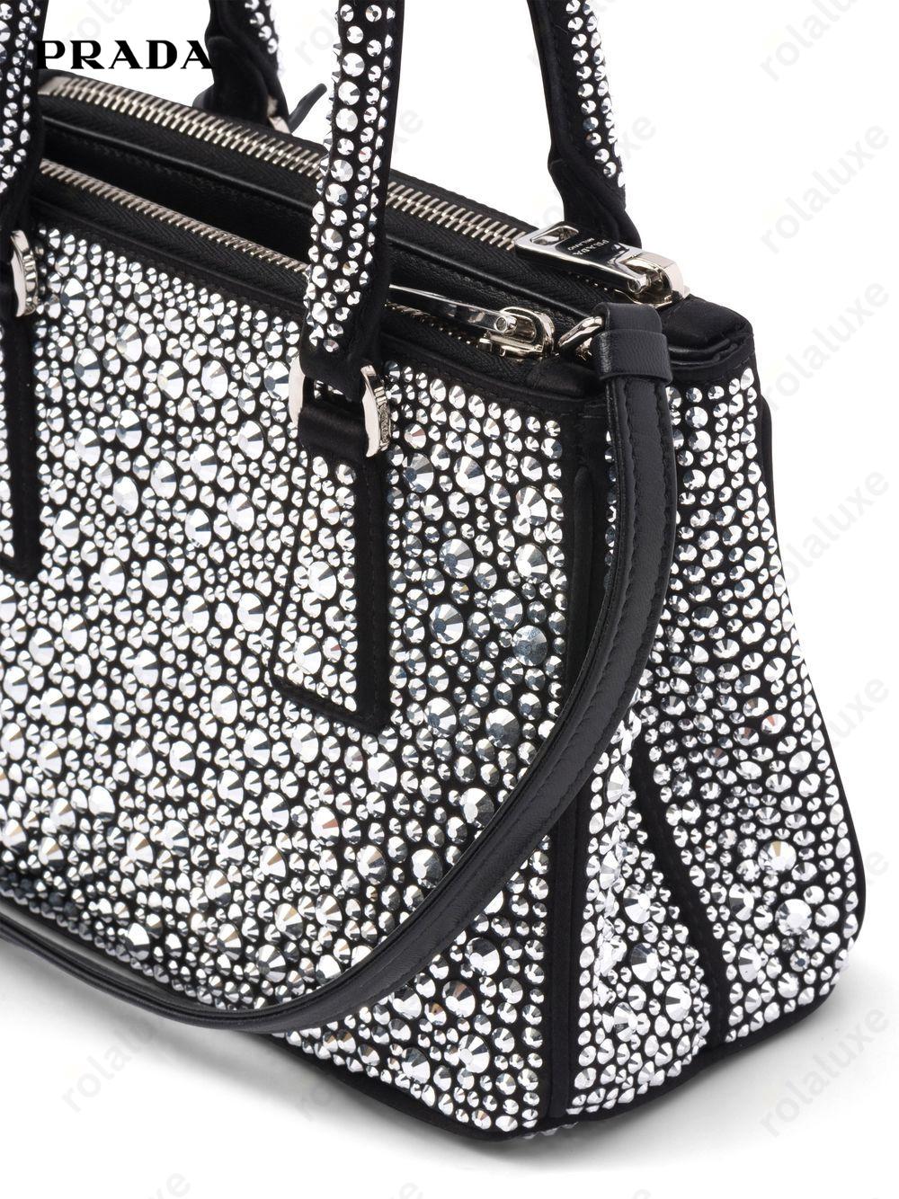 Galleria crystal-embellished satin mini bag