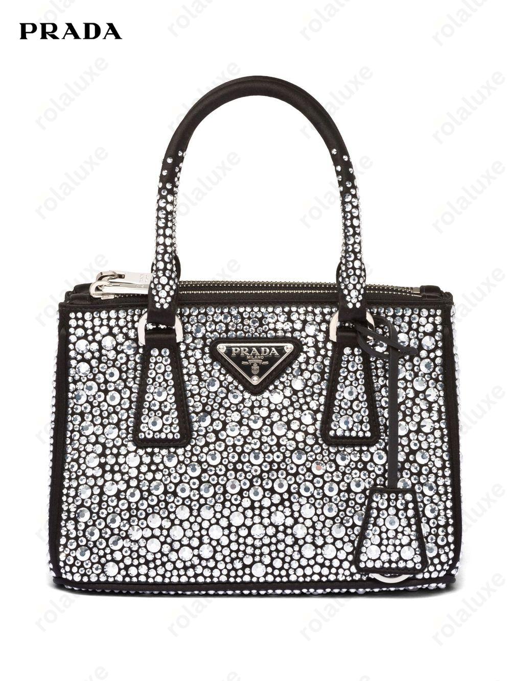 Galleria crystal-embellished satin mini bag