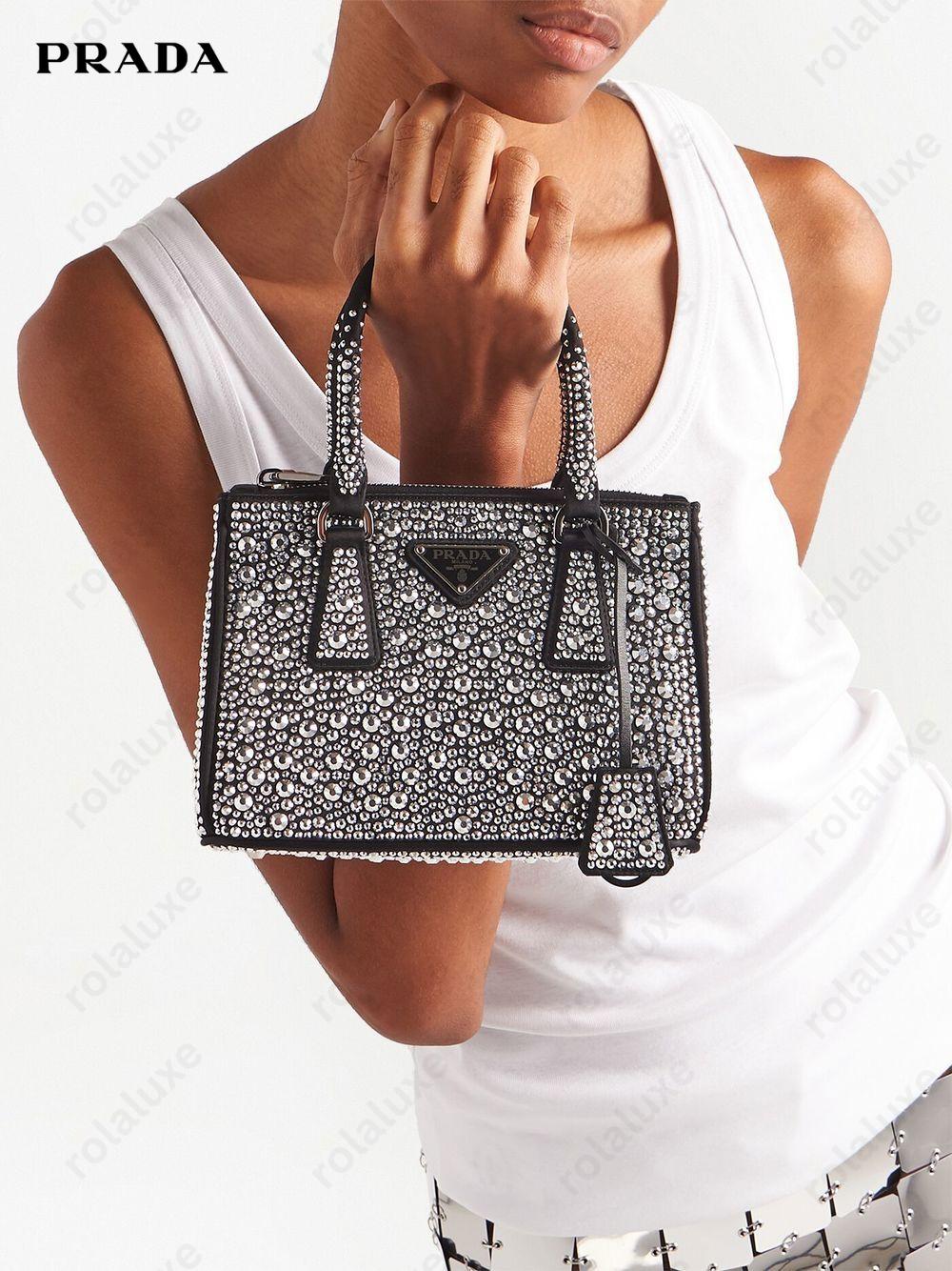 Galleria crystal-embellished satin mini bag