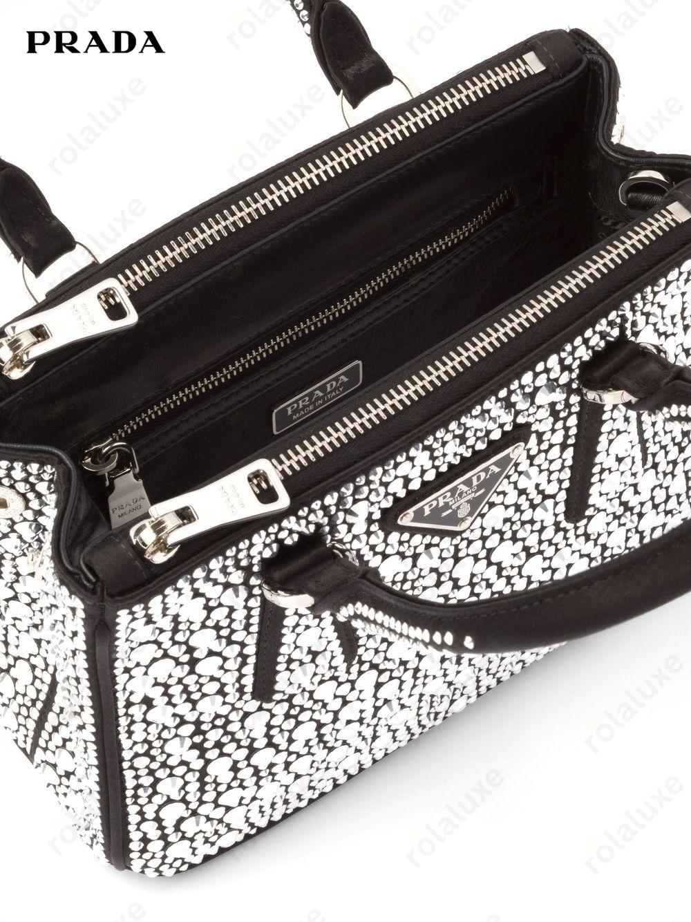 Galleria crystal-embellished satin mini bag